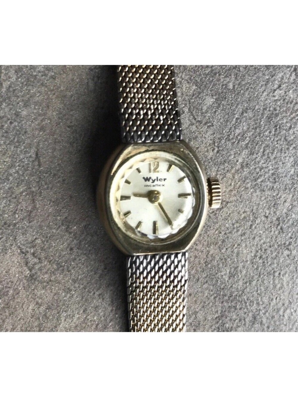 Vintage Wyler Incaflex Swiss 10k GP Bezel Ladies Woman’s Watch Bin O